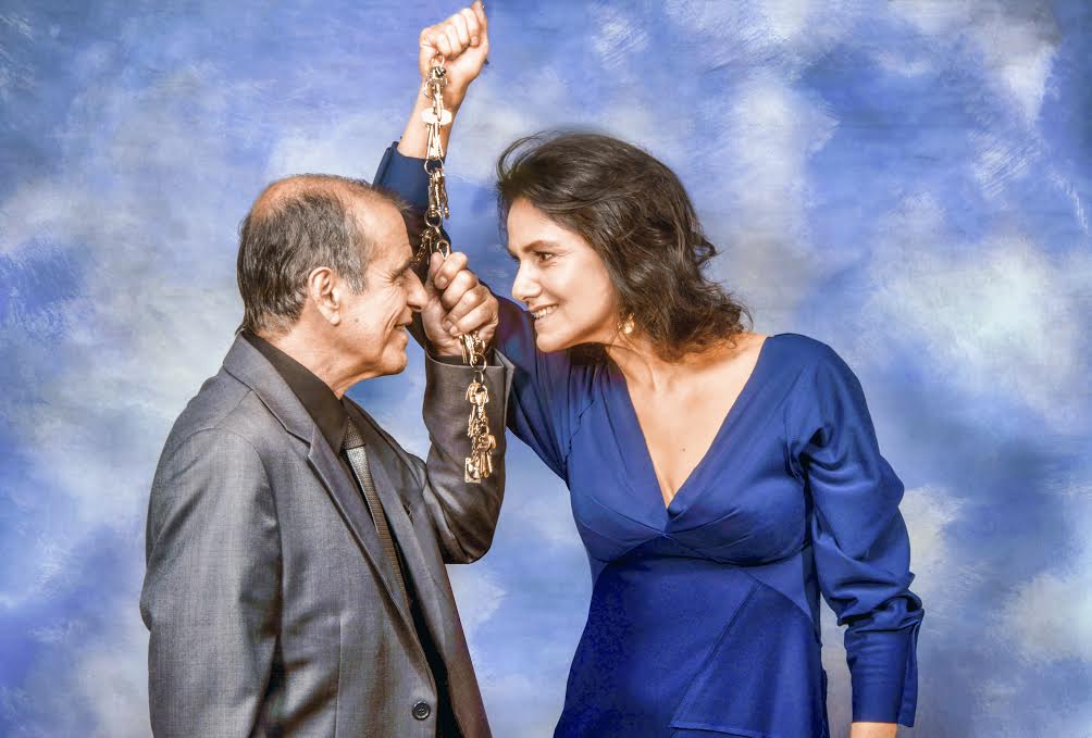 Walter Breda e Lavínia Pannunzio em "Dias de Felicidade": cartaz do Teatro Itáilia  