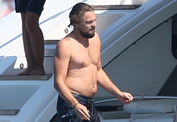 O ator Leonardo de Caprio em sua lancha