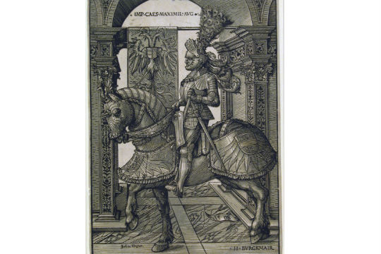 <em>Retrato de Maximiliano I com armadura a cavalo</em>, de Hans Burgkmair