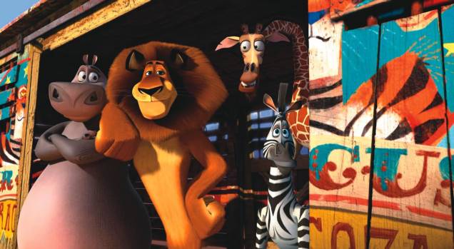 Na animação Madagascar 3, os personagens tentam voltar para o Zoológico de Nova York