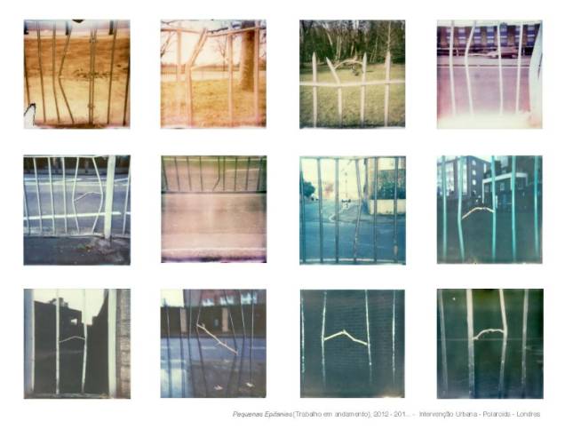 	Pequenas Epifanias (trabalho em andamento), de Adriano Amaral: polaroids de intervenções urbanas