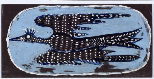 Maria Martins, Composição (pássaro), 1948; cerâmica industrial esmaltada