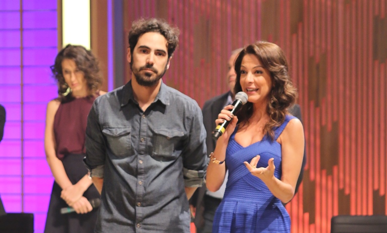 O diretor Diaz com Ana Paula Padrão: anúncio ao vivo na próxima terça