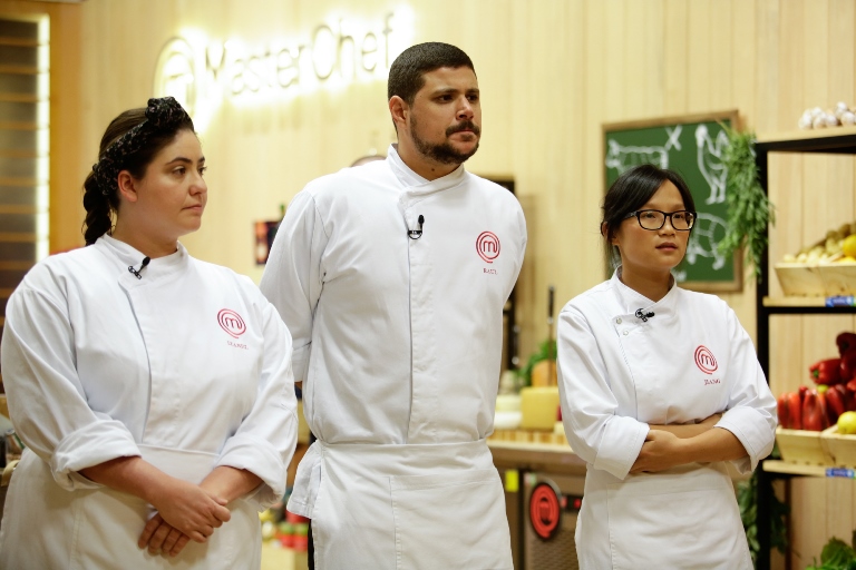 O trio de semifinalistas: prova tensa