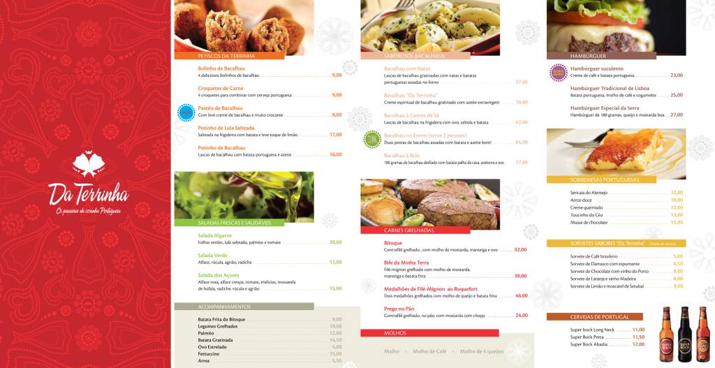 Cardápios do restaurante Da Terrinha