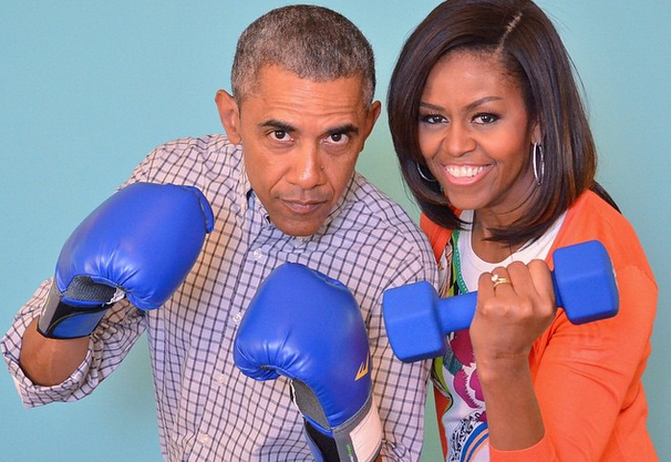 Michele e o marido, Barack Obama, também conhecido como presidente dos Estados Unidos