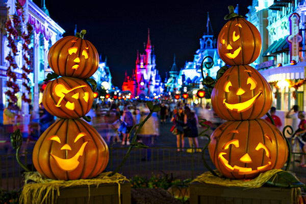 Jack-O-Lanterns Light Up Magic Kingdom