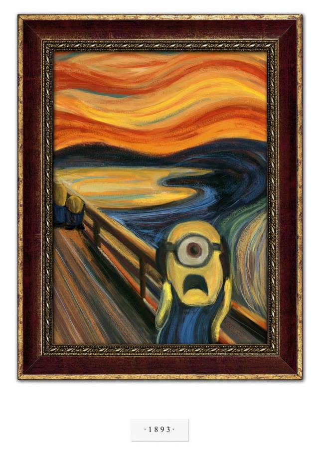 O Grito, de Edvard Munch, numa versão Minions