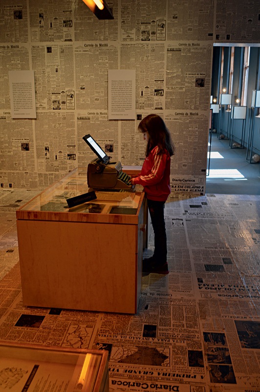 Sala da mostra sobre Rubem Braga: textos e documentos