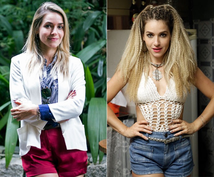 Veja o antes e depois da atriz (Foto: Ellen Soares e Raphael Dias/Gshow)