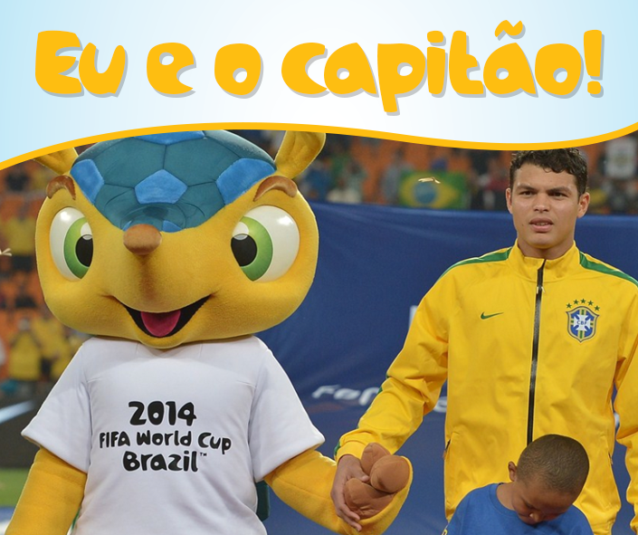O Brasil entra em campo daqui a pouco no Estádio Castelão, e o capitão Thiago Silva promete jogar tudo pelo time! Sabia que eu já me encontrei com ele O que você falaria a ele se estivesse lá hoje