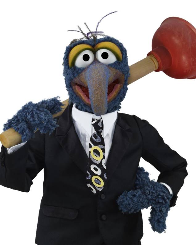Em Os Muppets, Gonzo largou a vida artística e se tornou um importante empresário do ramo de descargas