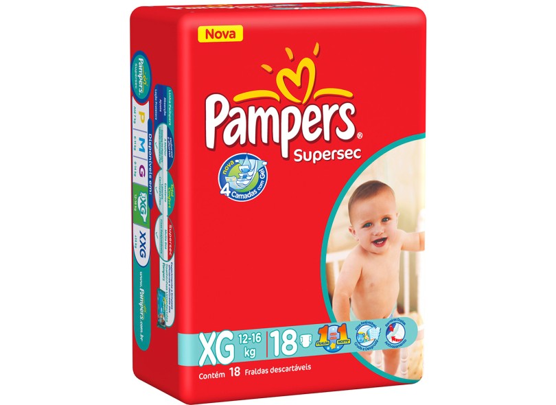 Pampers Supersec XG 18 unidades