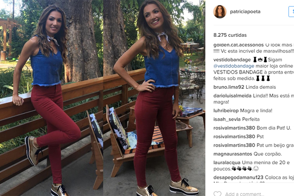 Patrícia Poeta usou um look de 138 reais para apresentar ‘É de Casa’, mas seguidores repararam em outro ‘detalhe’