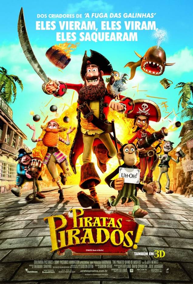 Pôster de Piratas Pirados: animação agrada crianças e adultos