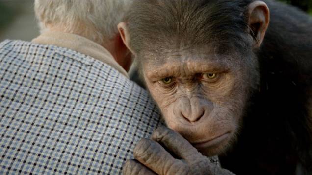 Na história, o macaco Caesar vai conviver com um paciente com Mal de Alzheimer: Planeta dos Macacos - A Origem Na história, o macaco Caesar vai conviver com um paciente com Mal de Alzheimer: Planeta dos Macacos - A Origem