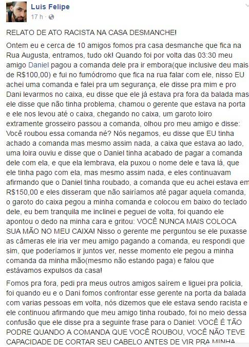 Post racismo Espaço Desmache