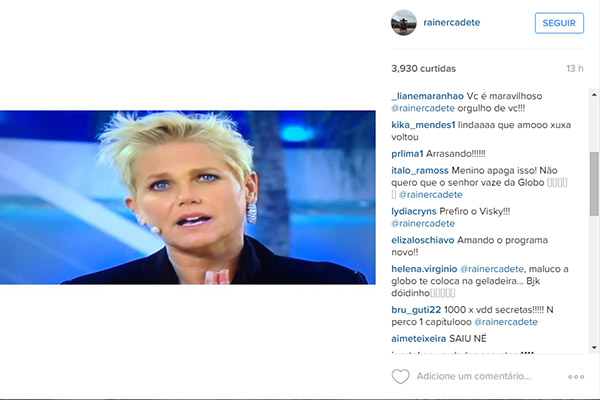 Atores da Globo ignoram “bloqueio” e comentam estreia de Xuxa na internet