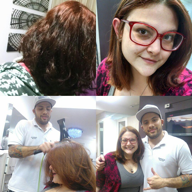 O passo a passo do corte de cabelo (Foto: Reprodução/Instagram)