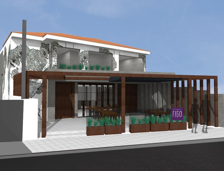 Fachada depois da reforma: restaurante aberto para a rua (Design: Consuelo Jorge)