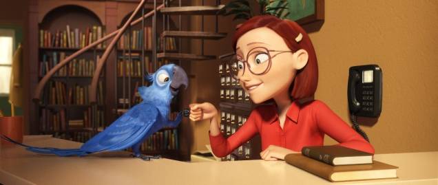 Pássaro que não sabe voar: Blu passou grande parte da sua vida dentro de uma livraria, por isso não aprendeu a voar