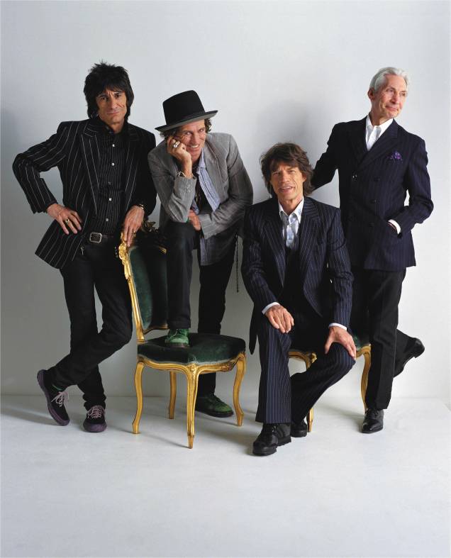 Ron Wood, Keith Richards, Mick Jagger e Charlie Watts, do conjunto Rolling Stone