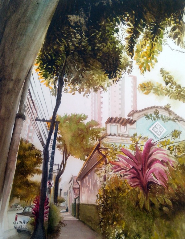 A rua Serra de Botucatu, no Tatuapé, pintada pelo artista A rua Serra de Botucatu, no Tatuapé, pintada pelo artista