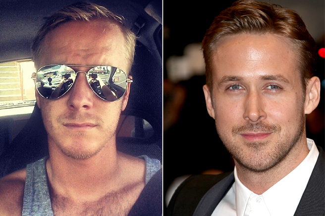 Ok, o sósia tacou um óculos escuros na cara, mas, mesmo assim, ficou a cara de Ryan Gosling