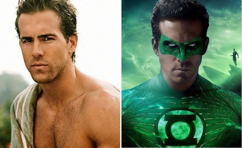 Ryan Reynolds na pele do Lanterna Verde 