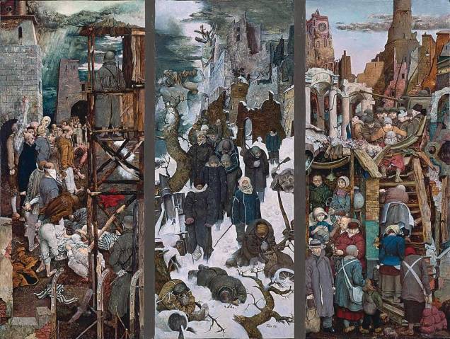 Sobre a História do Movimento Alemão dos Trabalhadores, de Werner Tübke: mostra combina figuração e abstração geométrica Sobre a História do Movimento Alemão dos Trabalhadores, de Werner Tübke: mostra combina figuração e abstração geométrica
