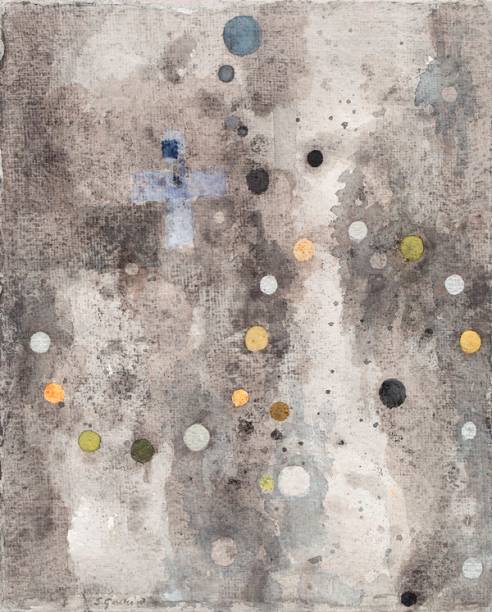 São trinta e quatro trabalhos em aquarela