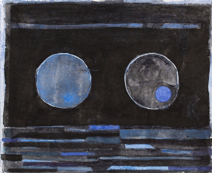Peças Curtas #18 (2014): aquarela e nanquim sobre papel de arroz colado