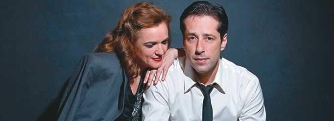 Sandra Corveloni e Otávio Martins no drama musical Side Man: o universo do jazz