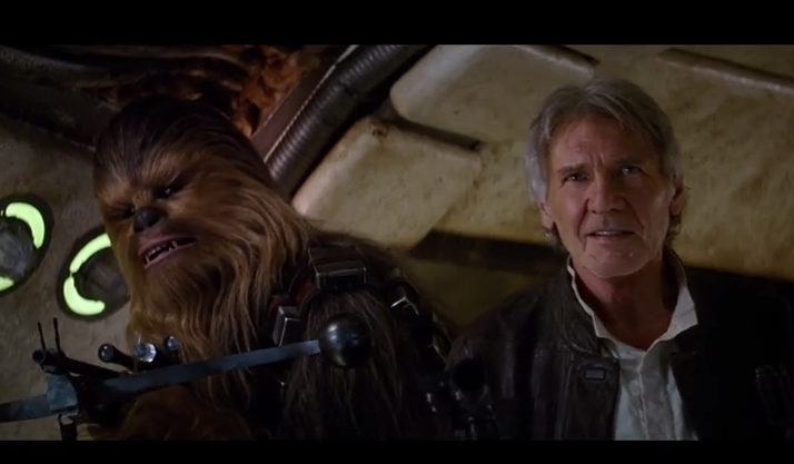 Chewbacca e Harrison Ford no trailer do novo Star Wars 