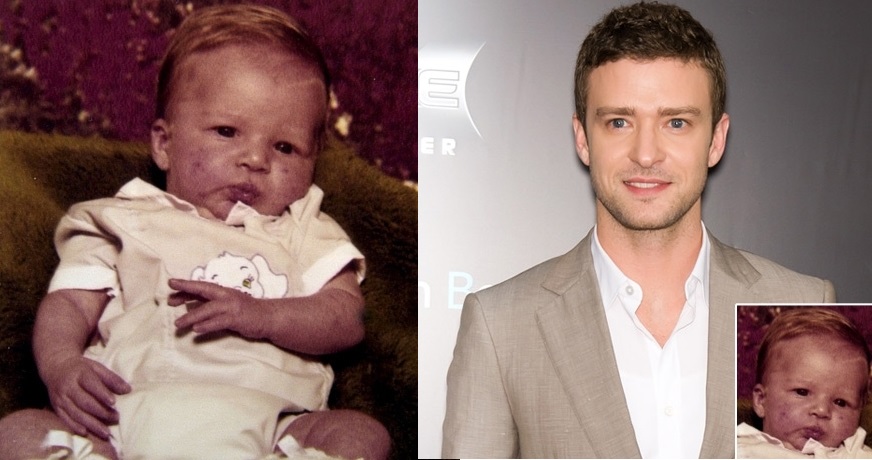 Pela foto de bebê, Justin Timberlake melhorou muito
