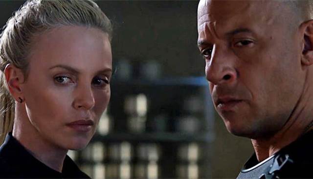 Charlize Theron e Vin Diesel em 'Velozes e Furiosos 8'
