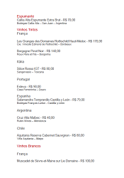 Carta de vinhos