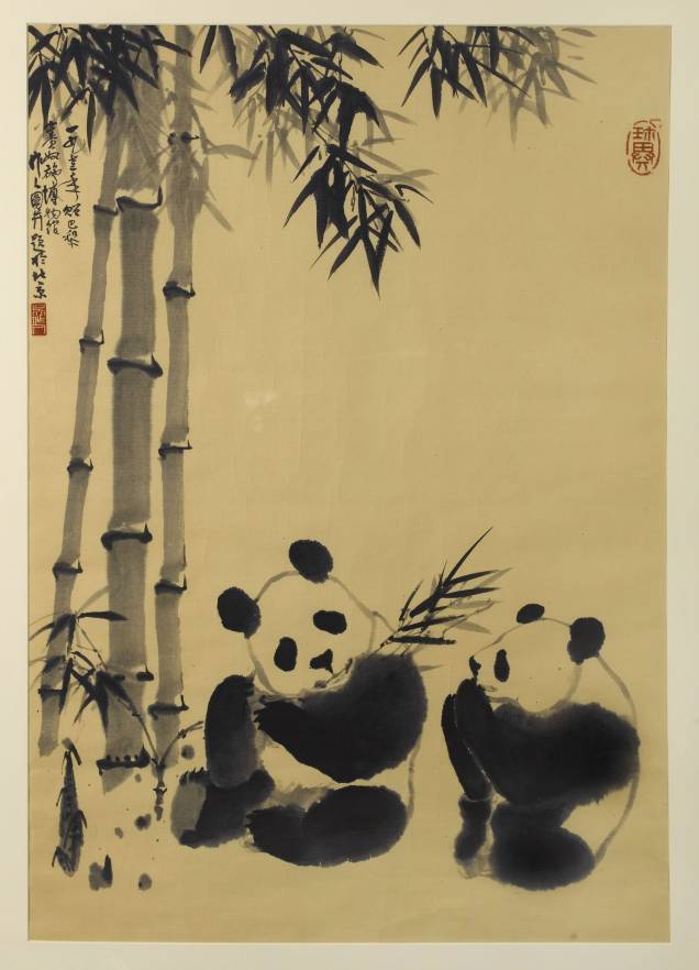 Dois Pandas sobre Bambus, de Wu Zuoren