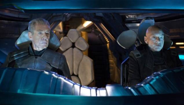 Magneto e Professor Xavier, interpretados por Ian McKellen e Patrick Stewart