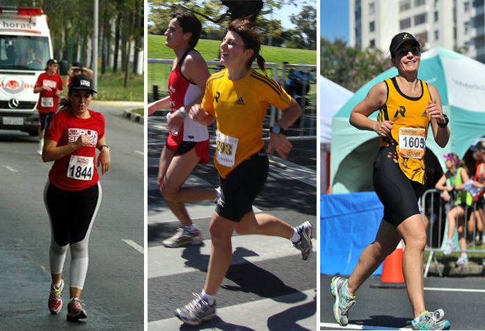 Yara Achôa: primeira prova, em 2005; Maratona de Bueno Aires, em 2010; Maratona do Rio, em 2013