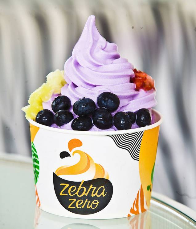 Frozen yogurt de mirtilo mais frutas