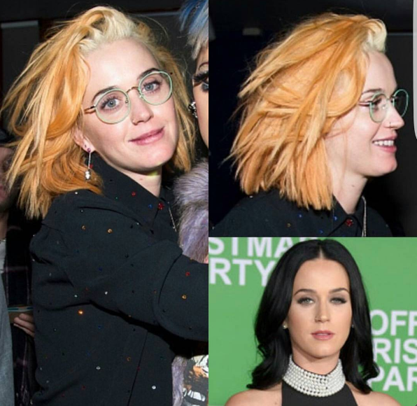 Katy Perry entrou em um processo de descoloração e surgiu com os cabelos 'manchados' durante evento 