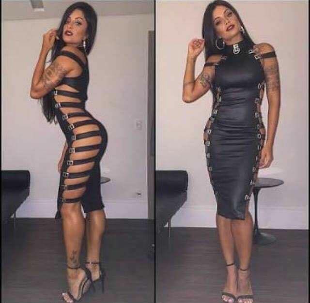 vestido riscado preto e branco