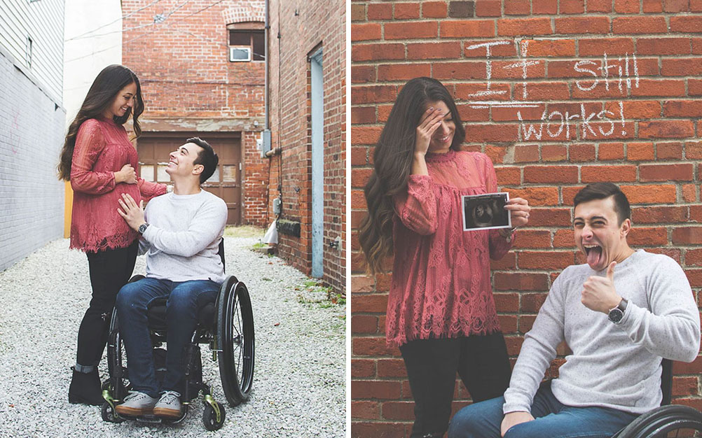 Casal faz ensaio fotográfico bem humorado para comemorar gravidez