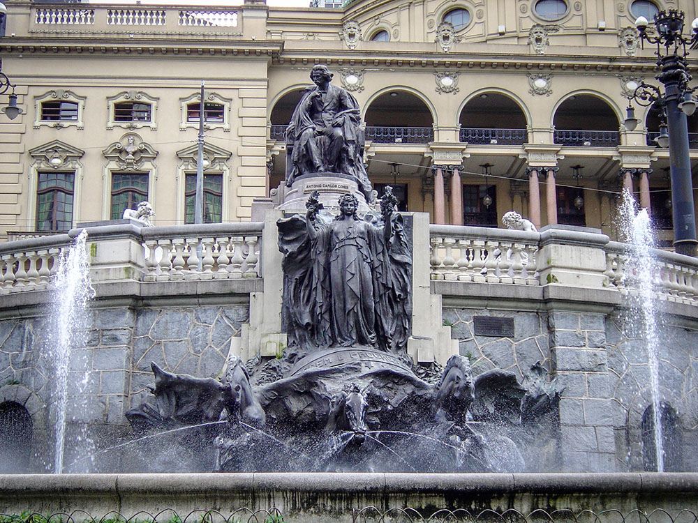 Aquarela De São Paulo - Praça Ramos De Azevedo Garoando - A3