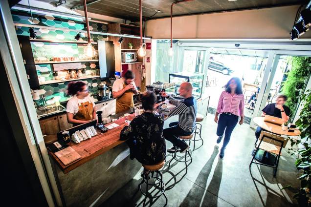 O charmoso ambiente do café