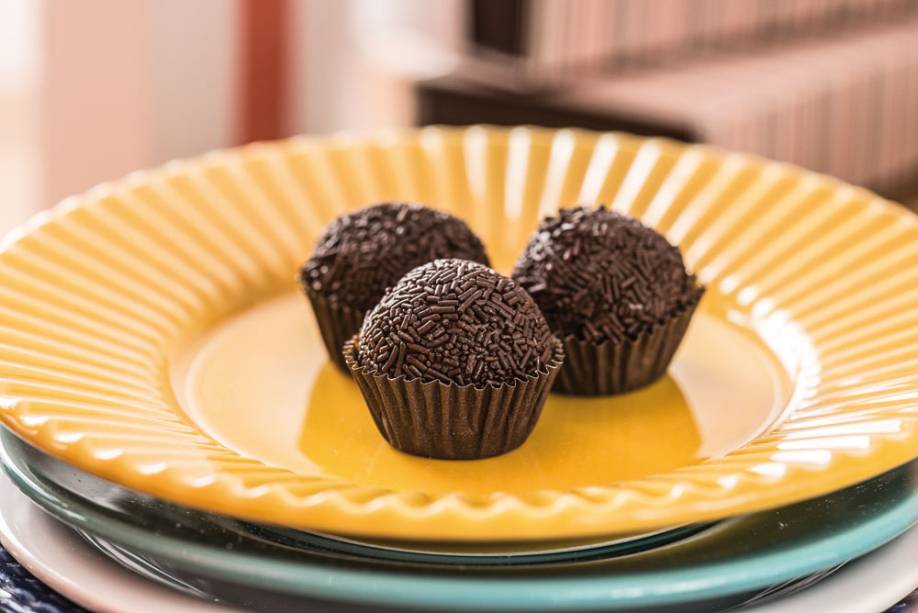 Confeito preparado com chocolate belga
