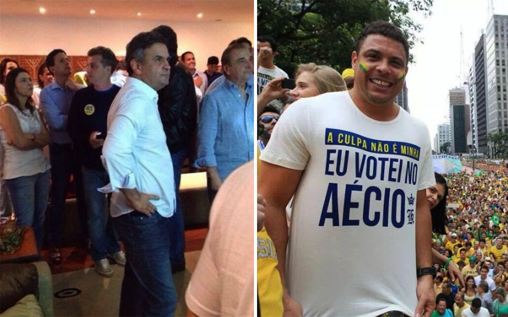 Após denúncia de Aécio, Ronaldo e Huck são criticados na web
