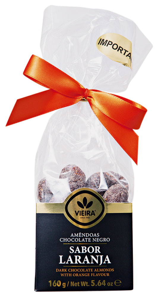 Amêndoas de chocolate com cobertura de laranja, de R$ 32,65 por R$ 22,86
