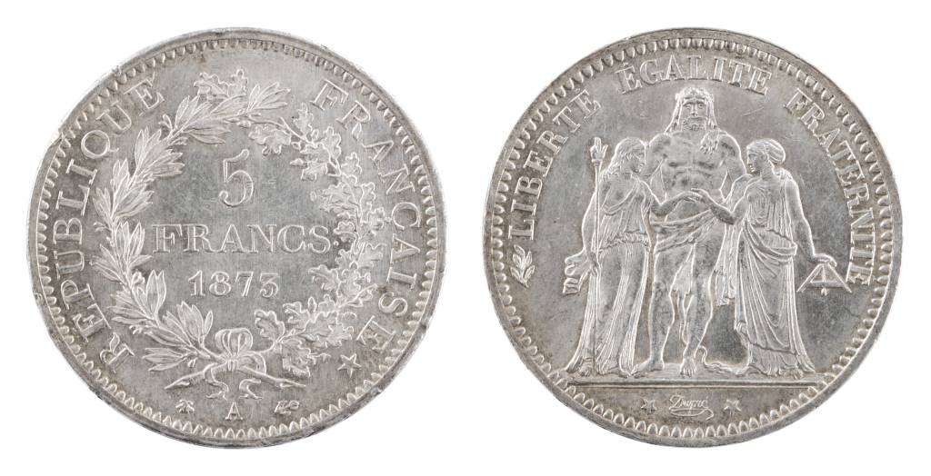 Antique french coin 1873